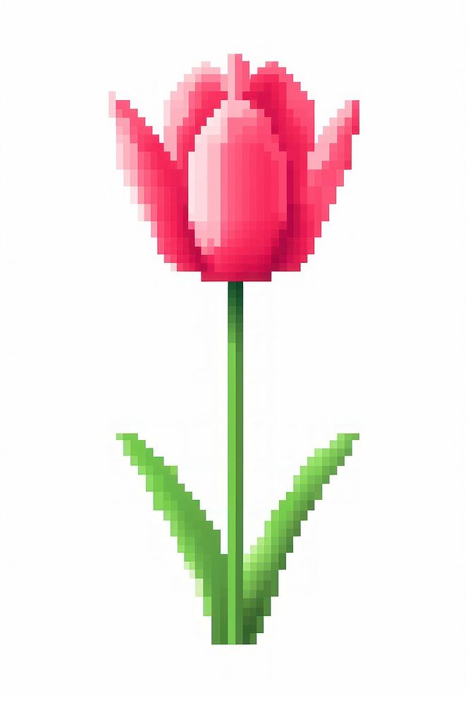 Tulip pixel flower plant white | Premium Photo Illustration - rawpixel