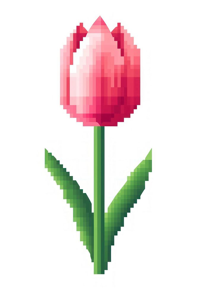 Tulip pixel flower plant white | Premium Photo Illustration - rawpixel