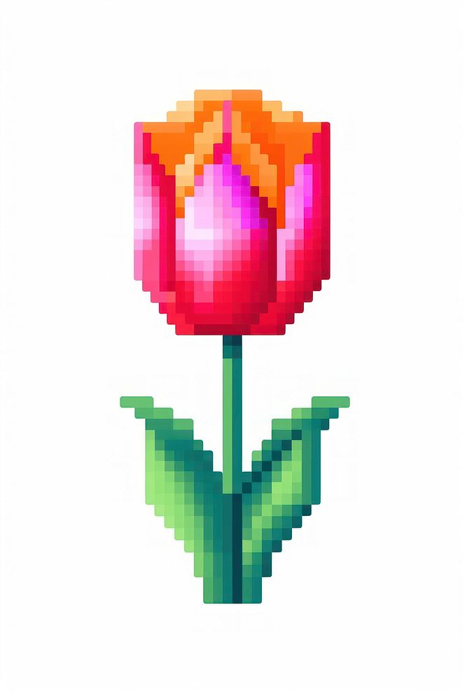 Tulip pixel flower plant art. | Premium Photo Illustration - rawpixel