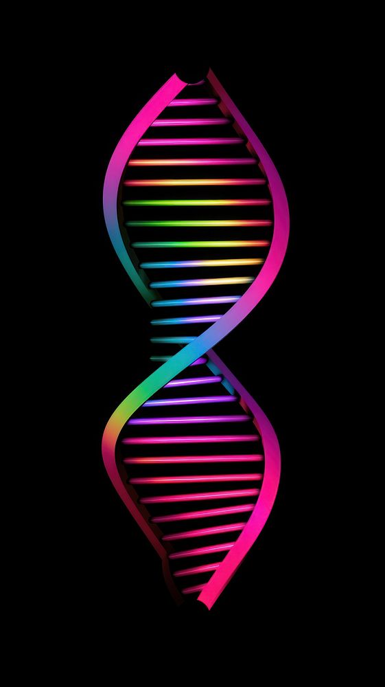 Dna icon neon abstract line.