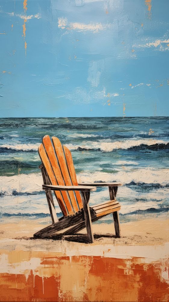 Chair on the beach furniture outdoors horizon.