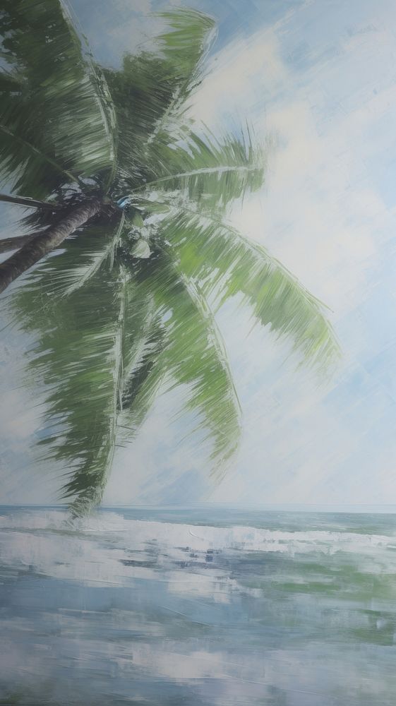 Coconut tree outdoors painting nature.