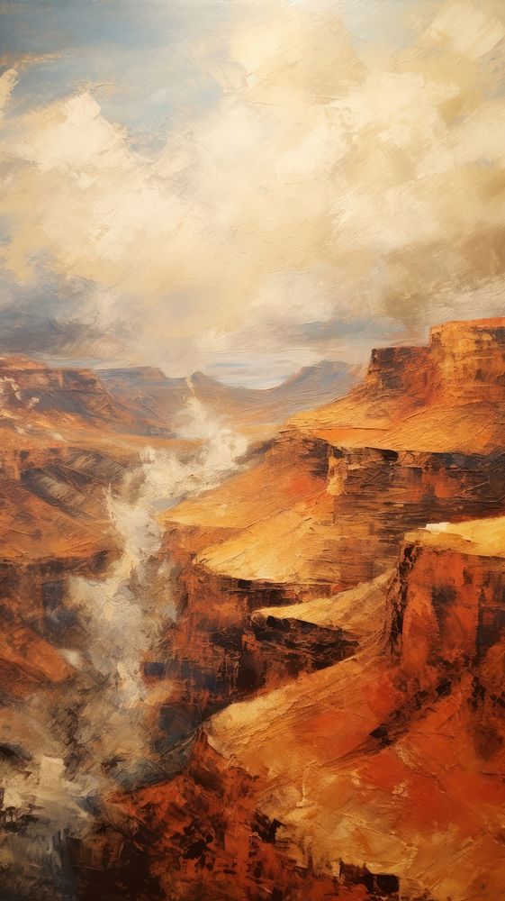 Grand canyon mountain painting nature.