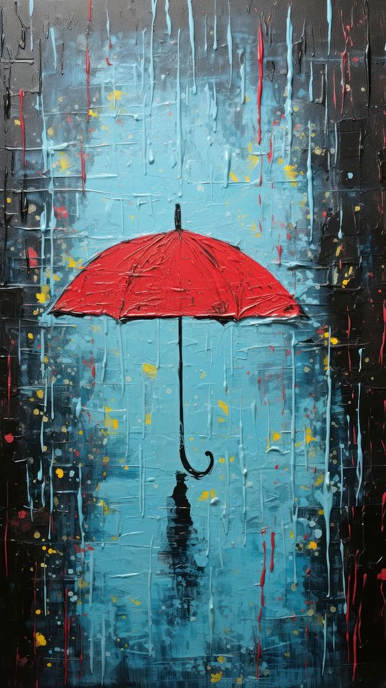 Rainy season umbrella painting art.