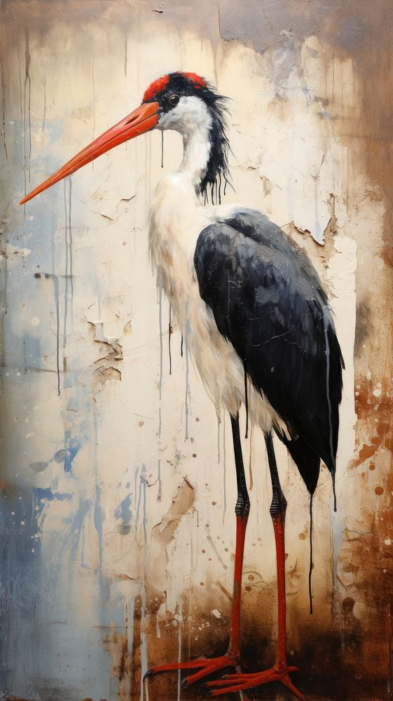 Stork stork animal paint.