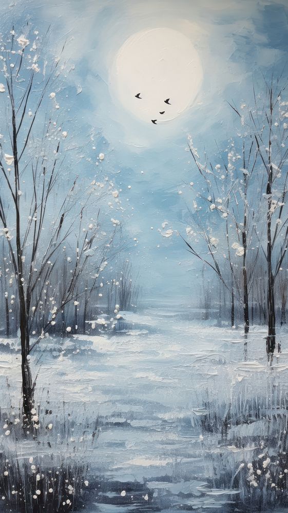 Winter outdoors painting nature.