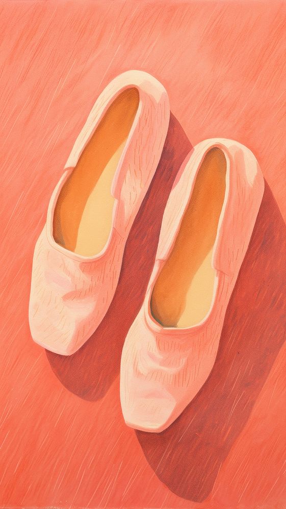 Pink ballet shoes footwear red flip-flops.
