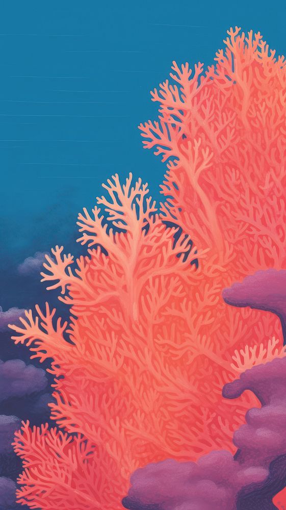 Pink coral reef outdoors nature sea.