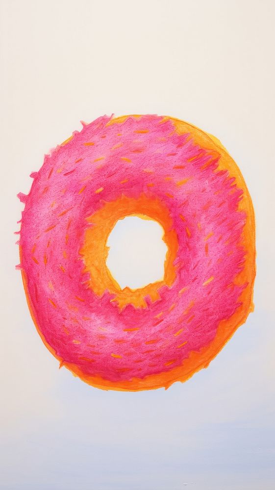 Pink donut bagel food confectionery.