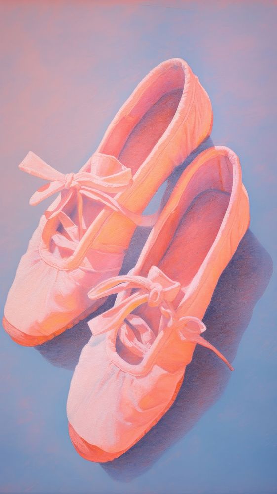 Pink ballet shoes footwear flip-flops painting.