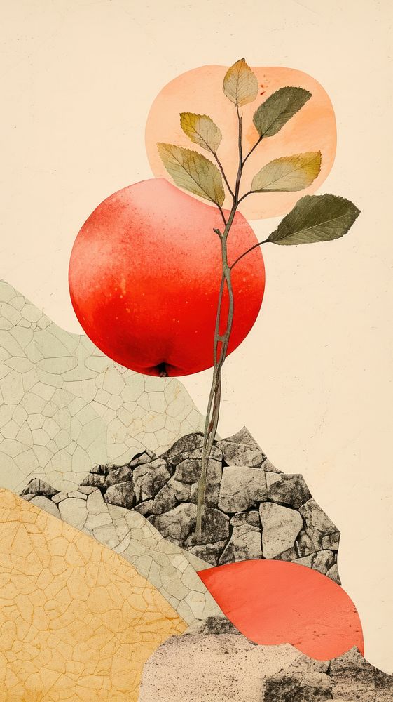 Apple tree painting drawing sketch.