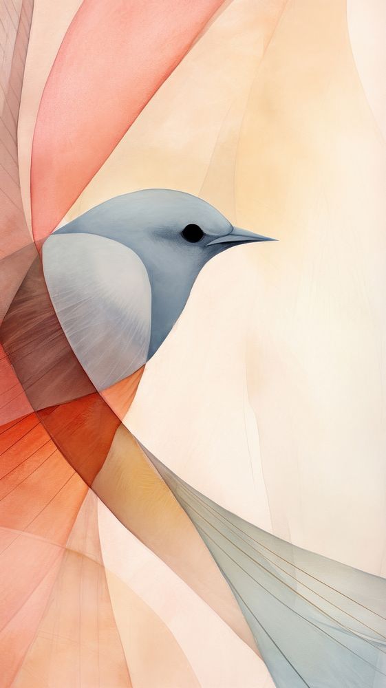 Bird abstract painting pattern.