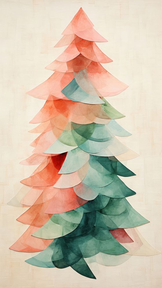 Christmas tree abstract shape art.