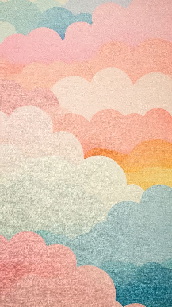 Cute cloud abstract painting pattern.