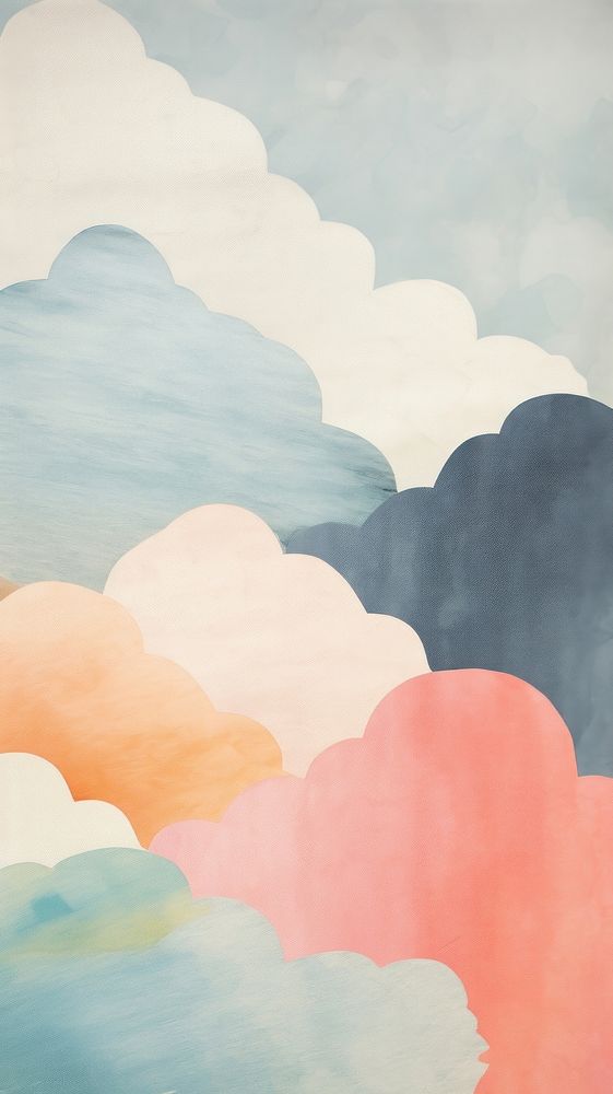 Cute cloud abstract painting outdoors.