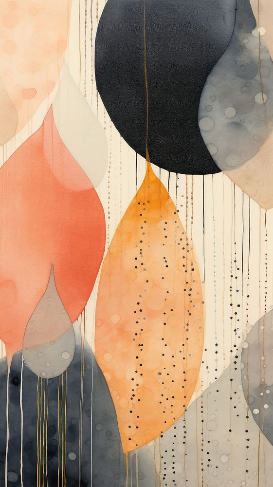 Rainy fall abstract painting collage.