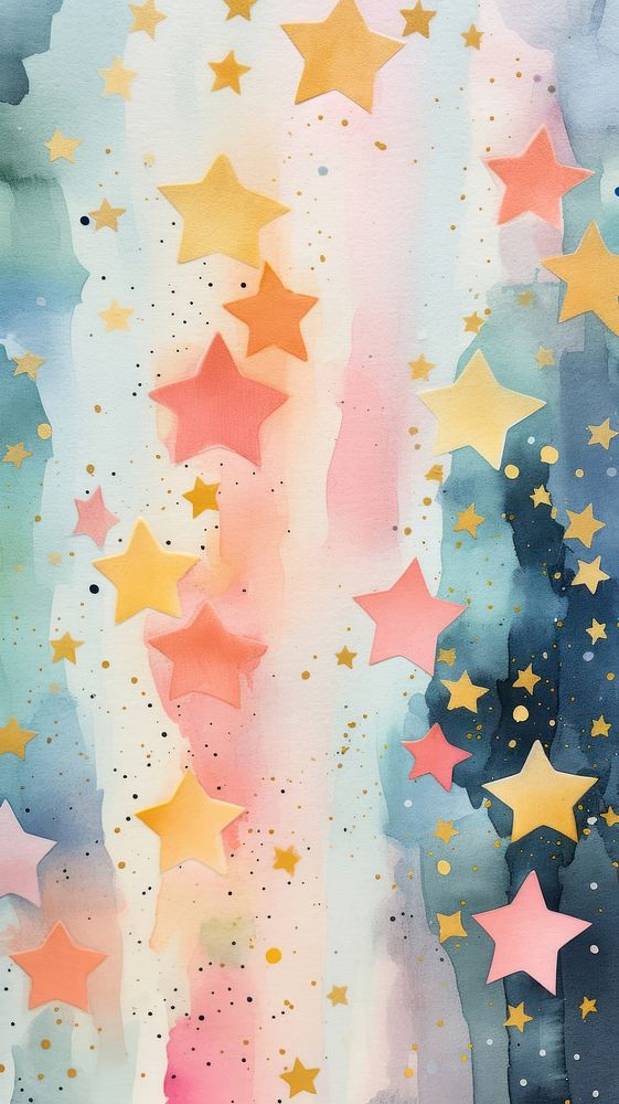Stars abstract confetti art.