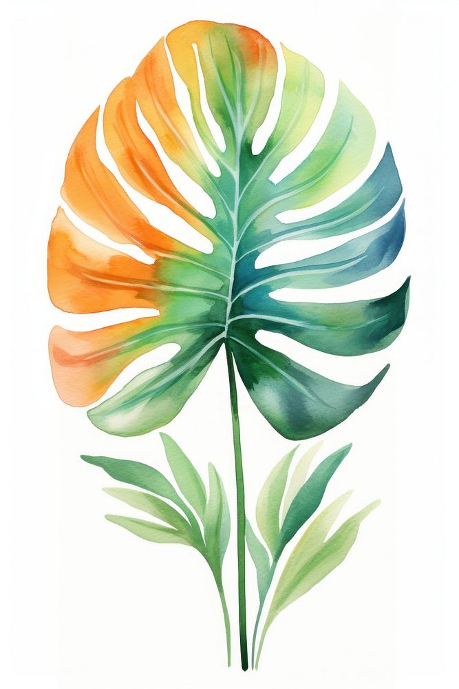 Tropical plant painting pattern leaf.