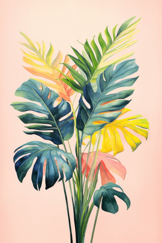 Tropical plant painting tropics flower.