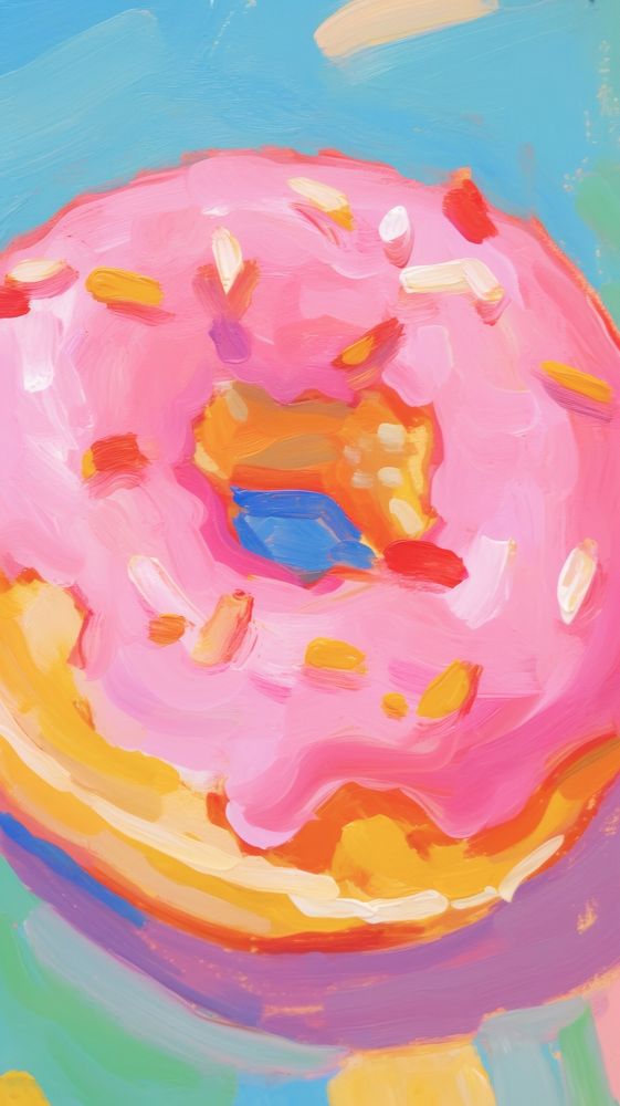 Pink donut backgrounds abstract painting.