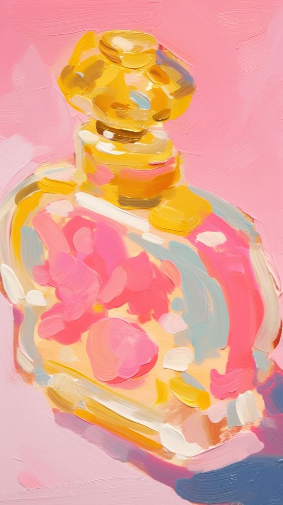 Pink purfume painting art abstract.