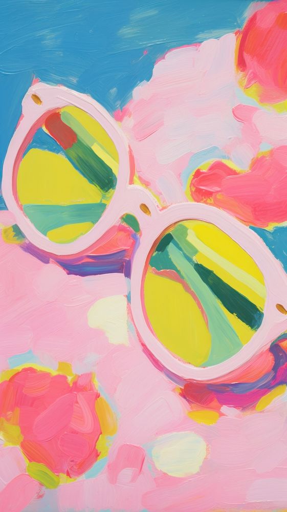 Pink sun glasses painting art backgrounds.