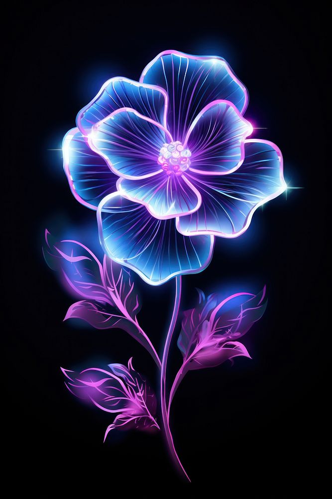 Lavender flower light neon pattern.