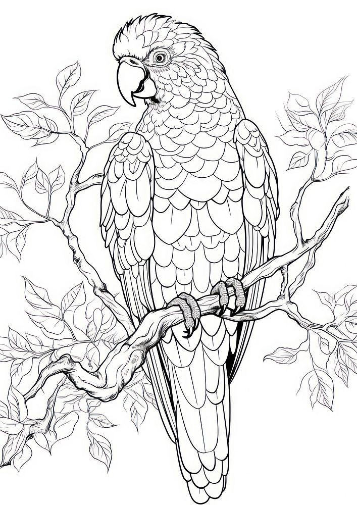Parrot sketch drawing bird.