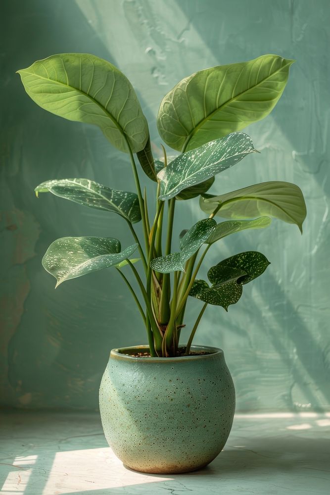 Photo of a large plant in a pot leaf houseplant flowerpot.