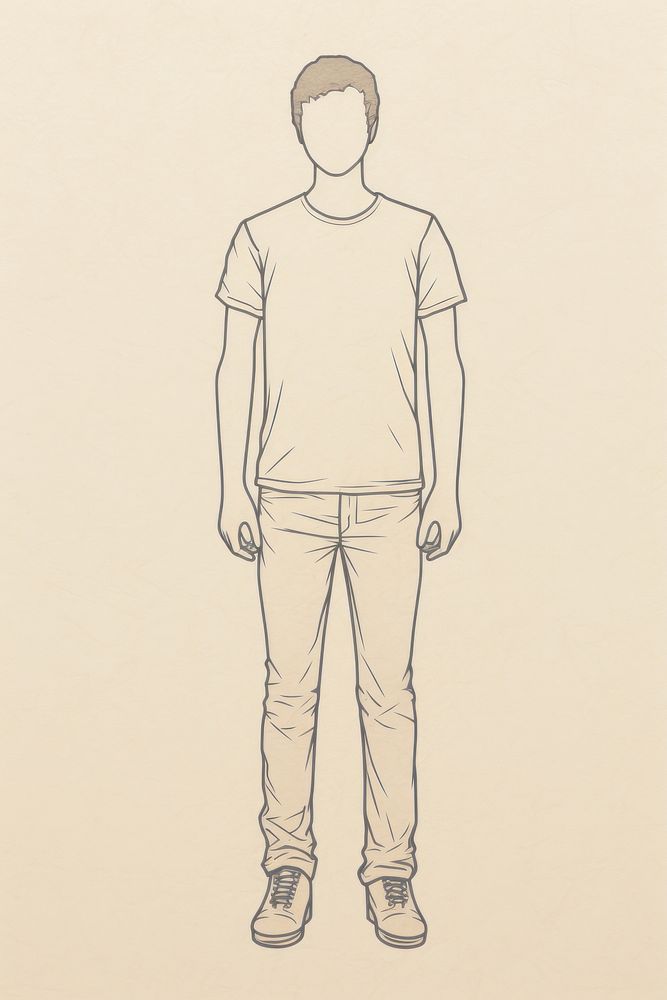 Young student icon footwear standing drawing.