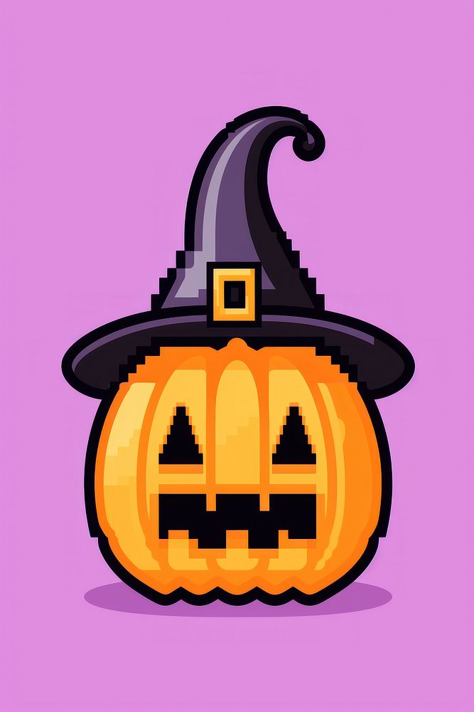 Halloween pumpkin pixel vegetable anthropomorphic jack-o'-lantern.