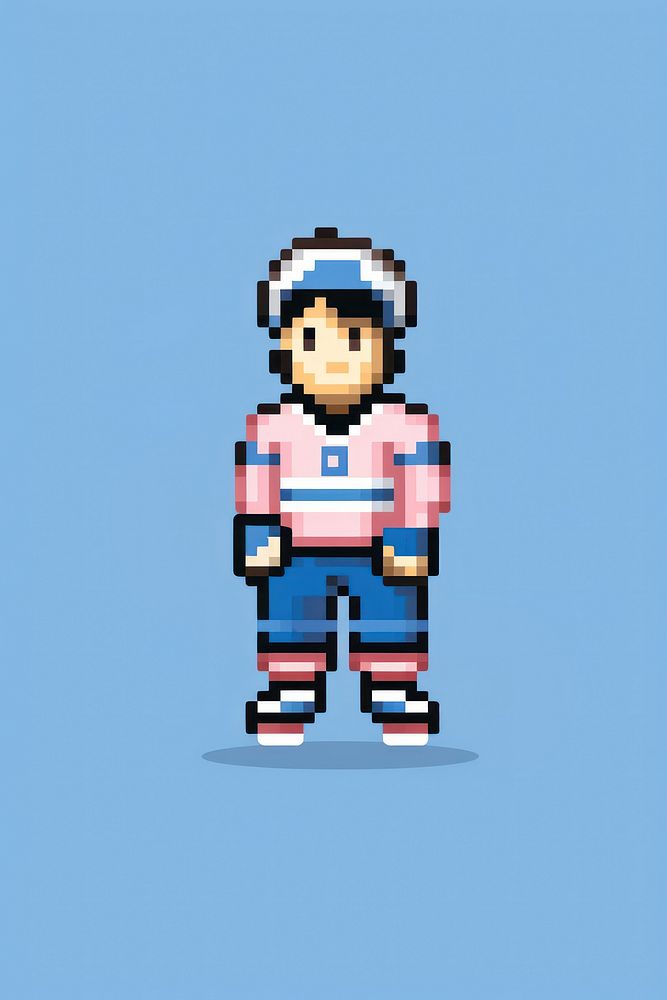 Hockey pixel protection pixelated astronaut.