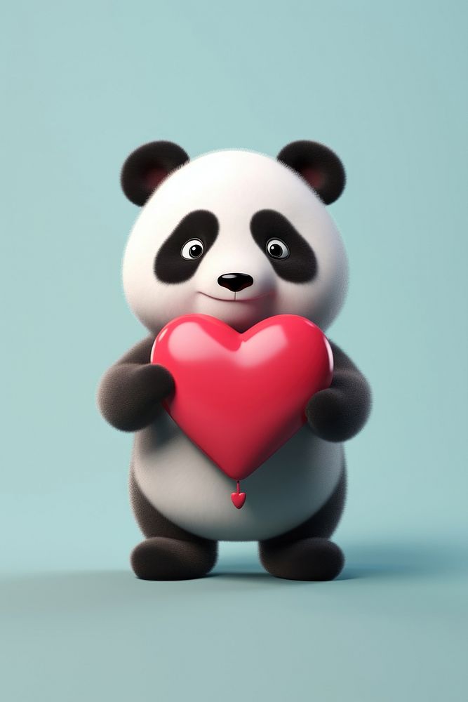 Panda heart mammal bear.
