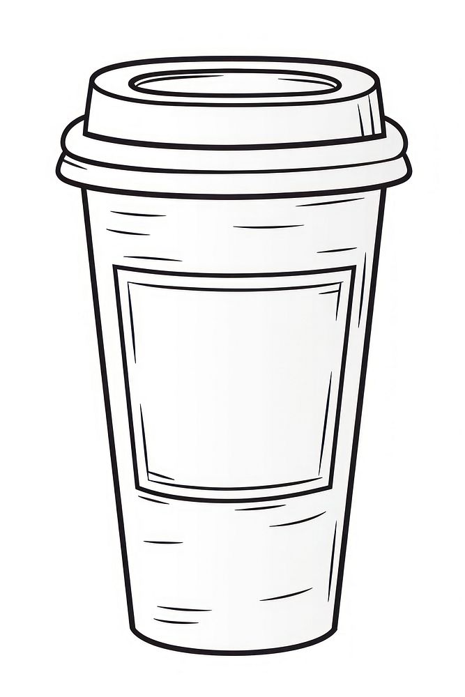 Take away coffee cup sketch line mug.