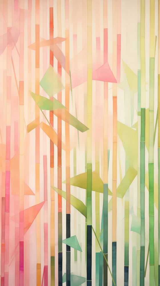 Bamboo forest abstract painting art.