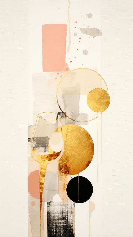Champagne party painting palette collage.