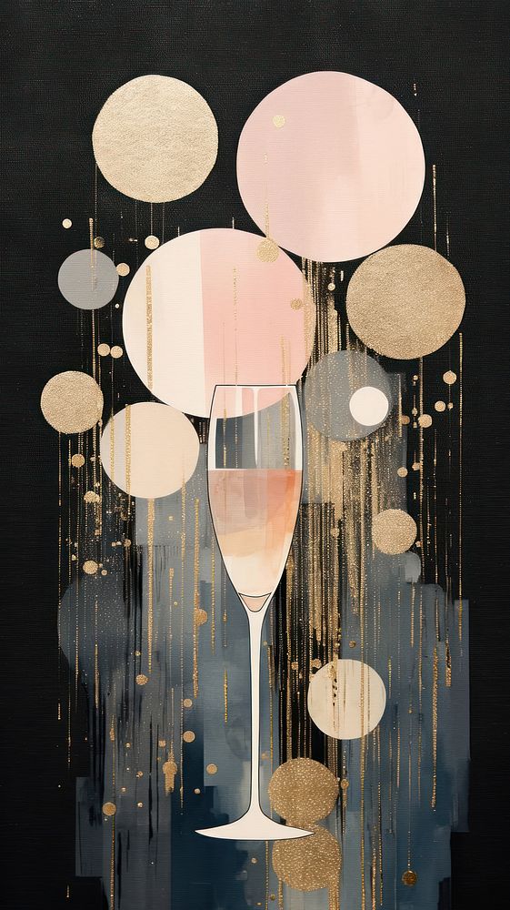 Champagnes cheers painting glass art.