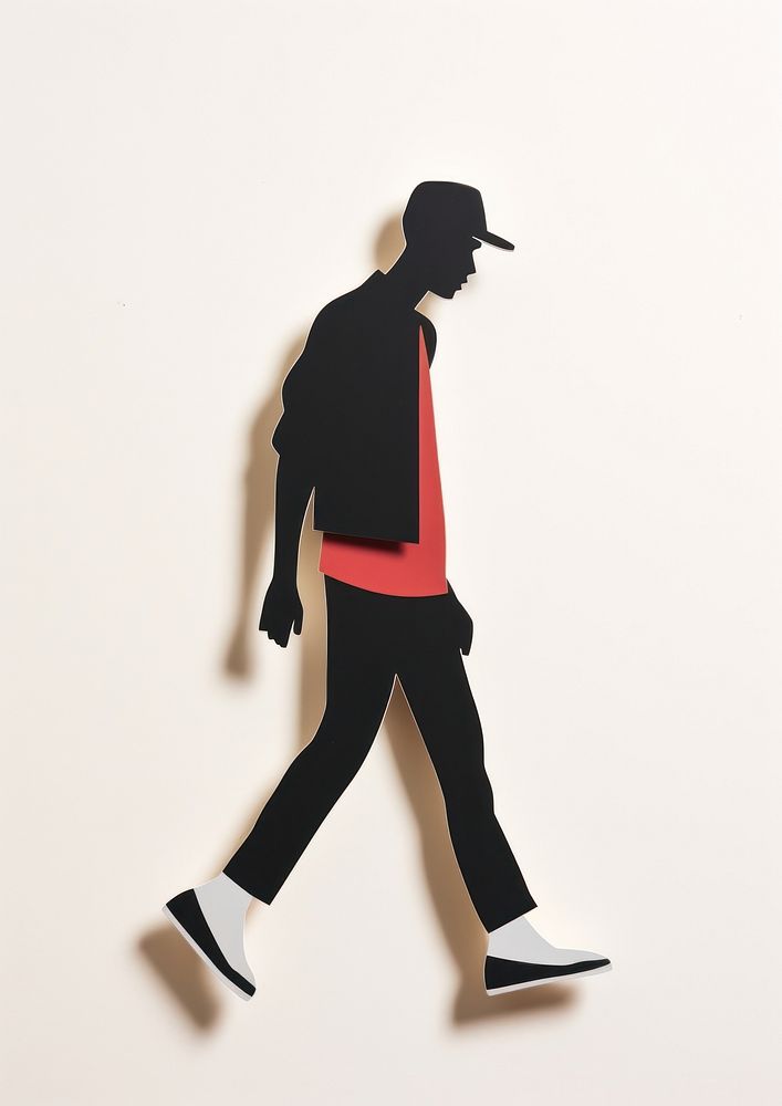 Black man walking silhouette adult art.