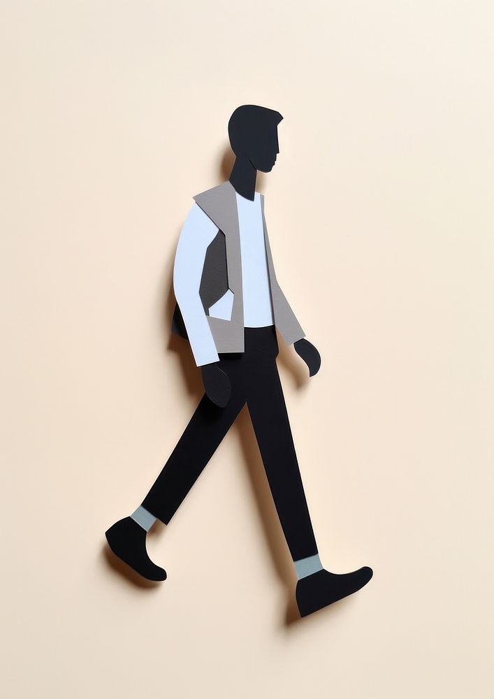 Black man walking adult outerwear footwear.