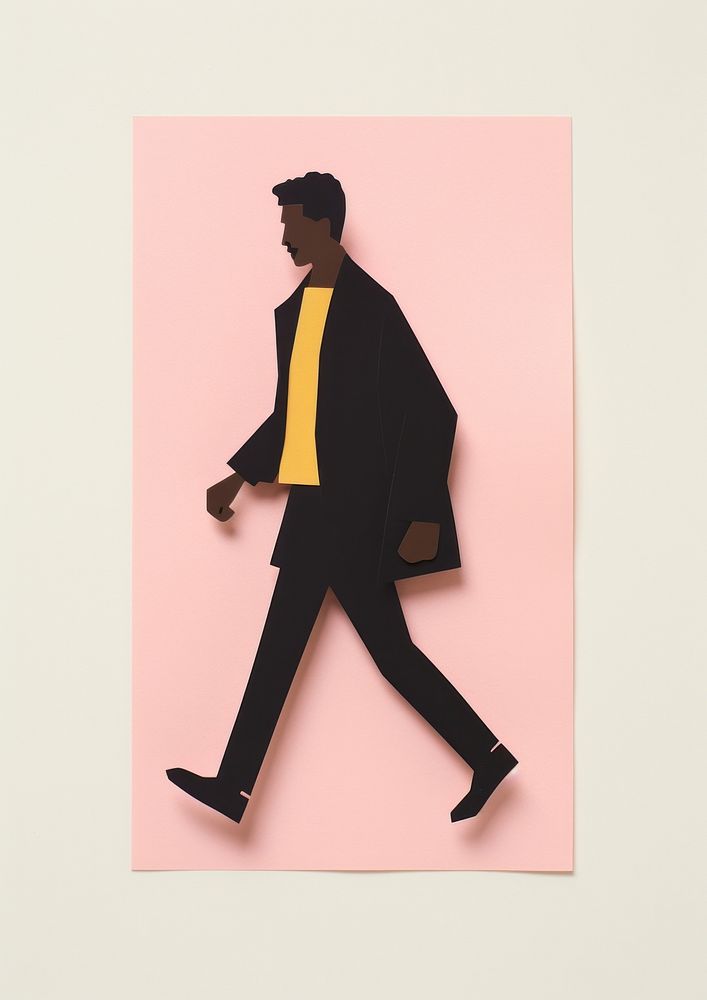 Black man walking fashion adult art.