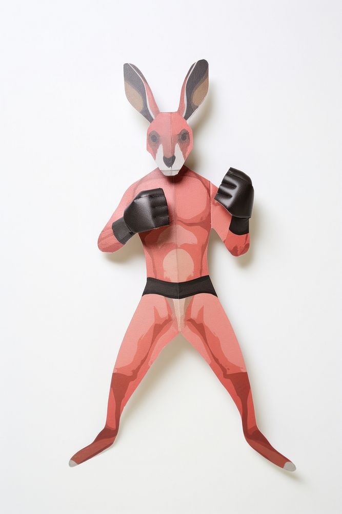 Kangaroo boxer figurine mammal gray.