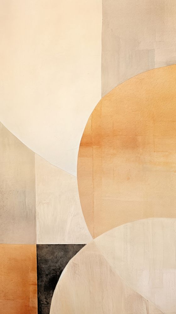 Beige abstract shape painting wall art.