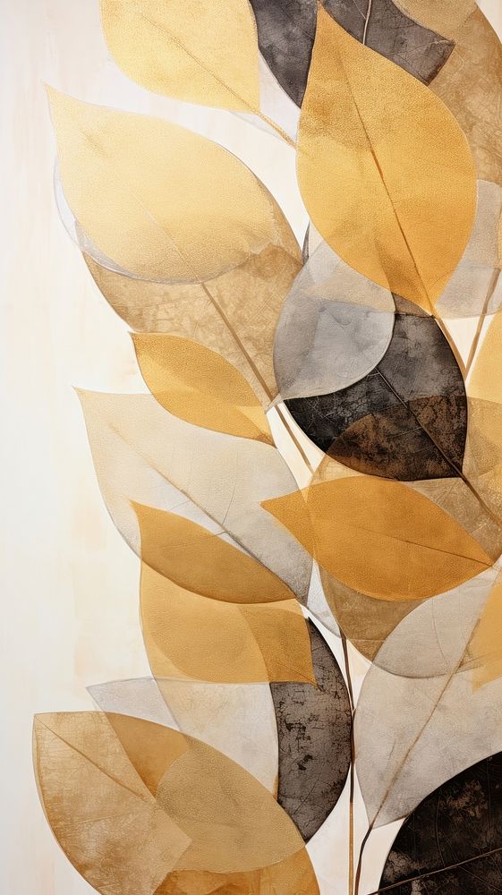 Brown leaves abstract shape plant leaf art.