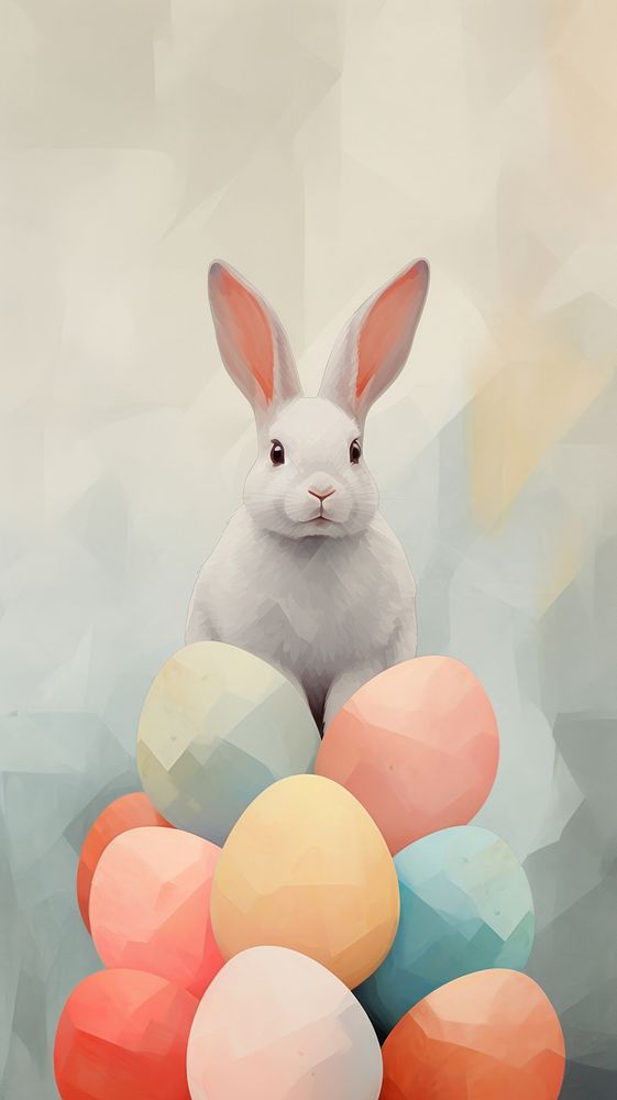 Bunny with easter eggs animal mammal representation.