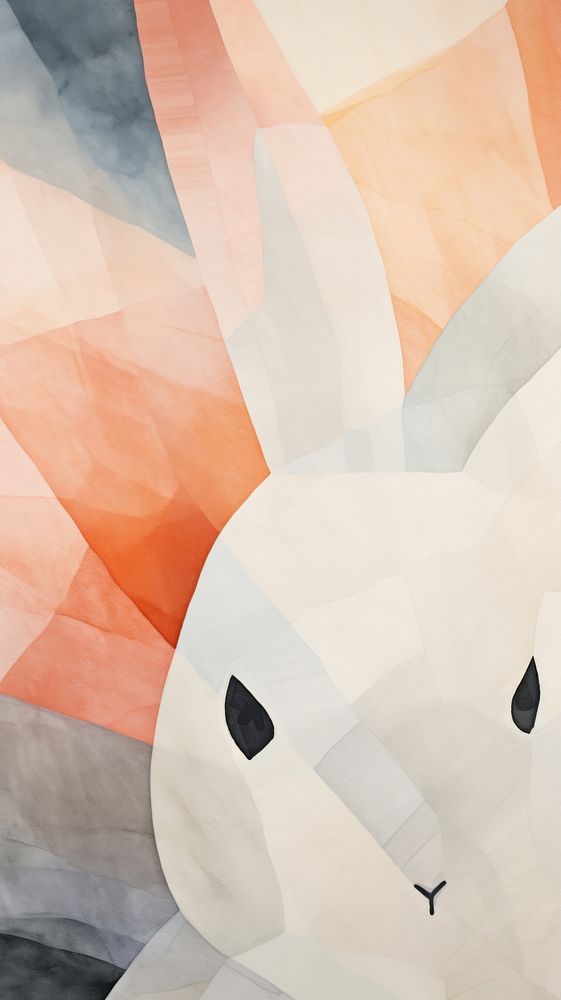 Bunny abstract shape animal art representation.