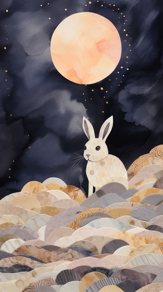 Bunny on the moon outdoors animal mammal.