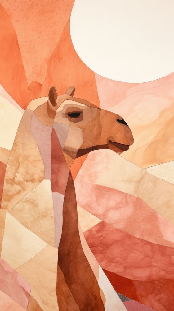 Camel in desert abstract animal mammal.