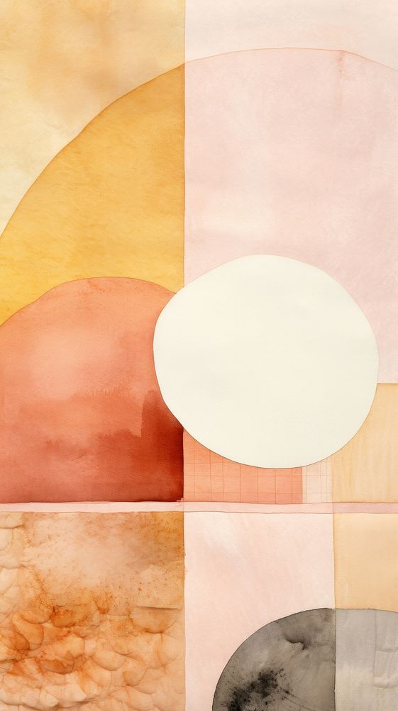 Desert abstract shape painting palette collage.