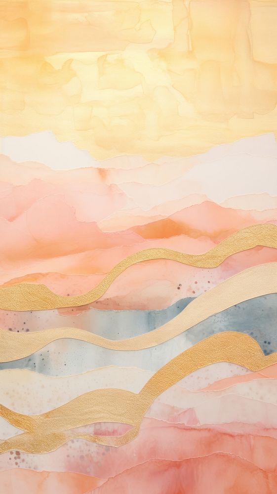 Desert brighten sky abstract painting art.