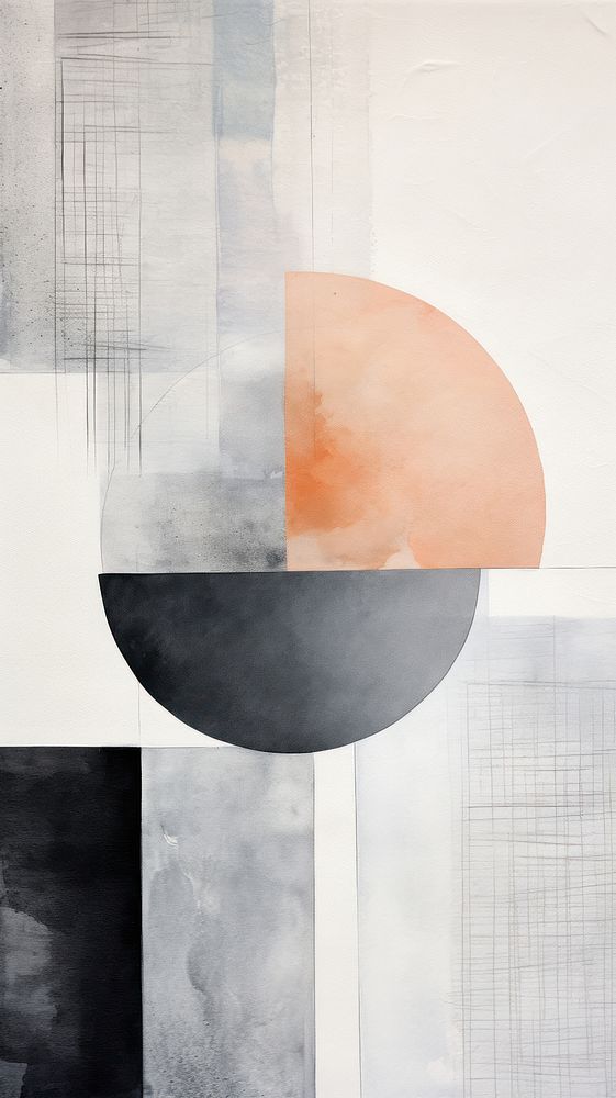 Grey space abstract painting collage.